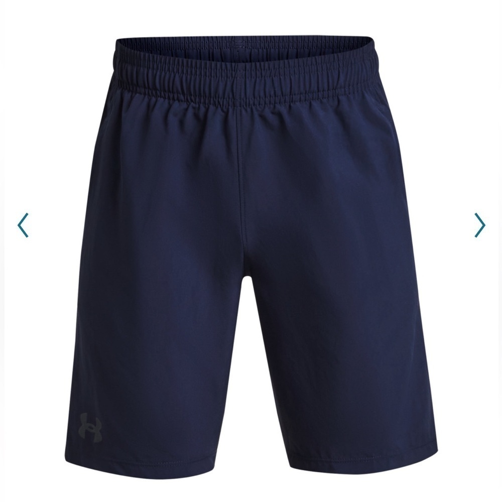 NWT Under Armour Boy's Size 5 Tent UPF 50+ Long Stretch Shorts Navy